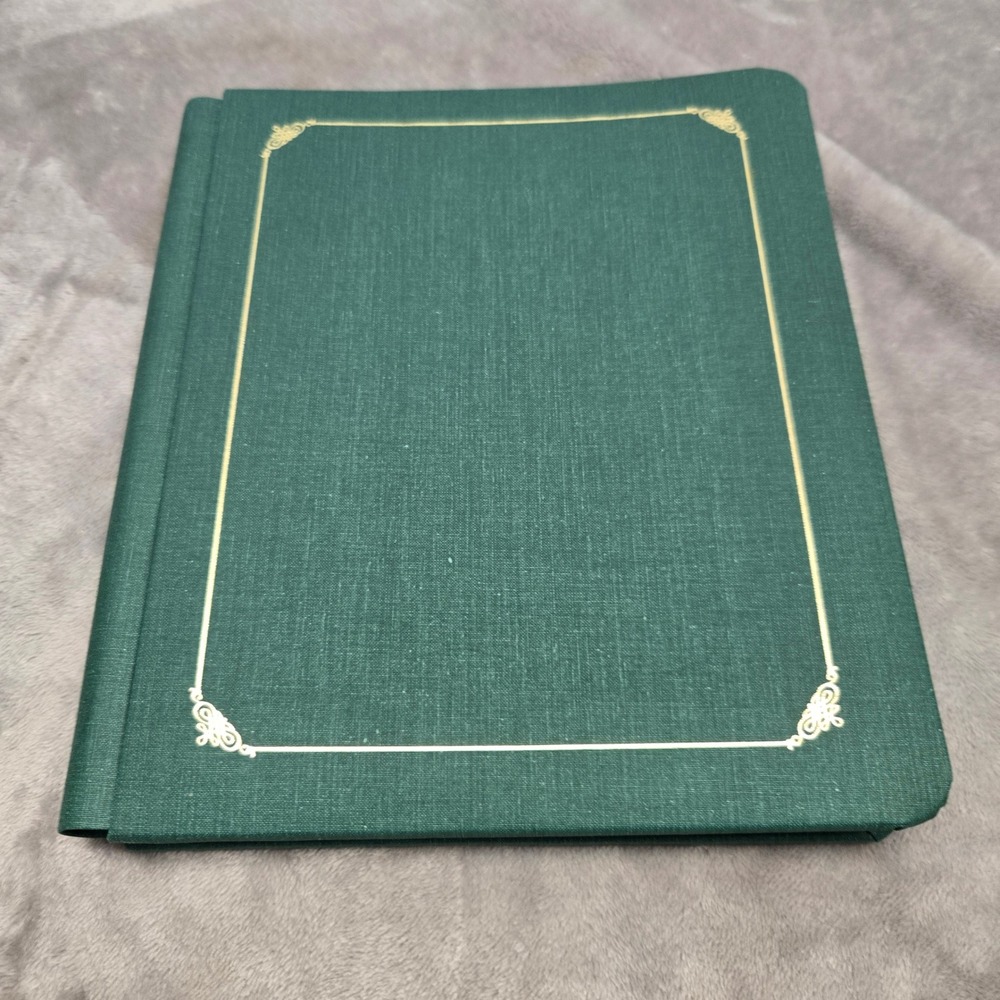Creative Memories Green Scrapbook Gold Foil Border Post Bound Photo Album